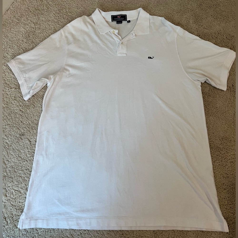Men’s Vineyard Vines Polo, clean White, XL